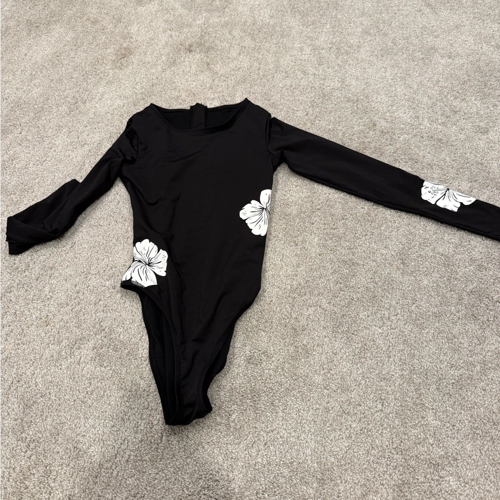 Black Floral One Piece